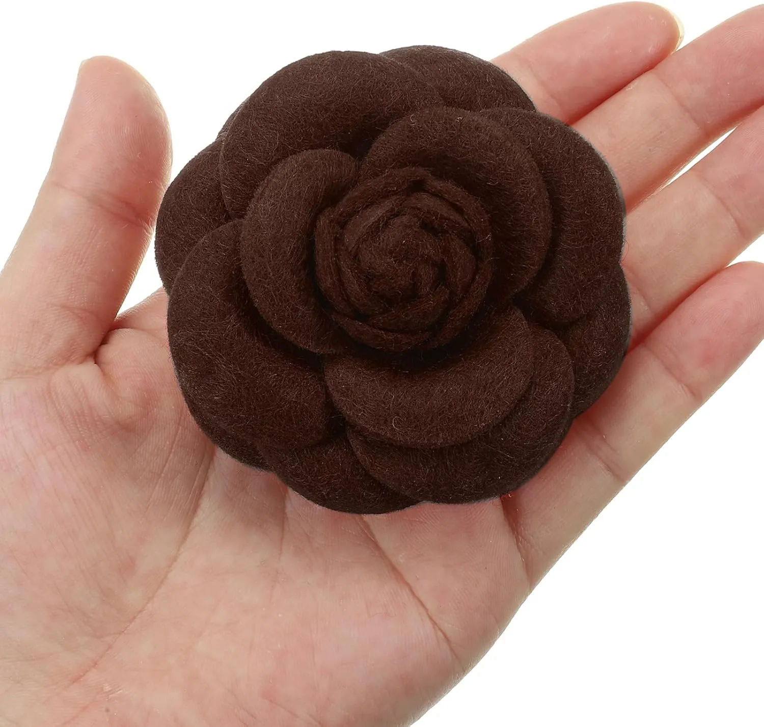 PATIKIL Camellia Fabric Pin, 2 Pcs Flower Brooch Artificial Flowers Brooches for Women Girls Cloth Wedding Party Decor Accessories Jewelry Gift, White