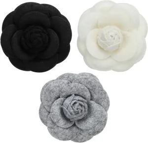 PATIKIL Camellia Fabric Pin, Flower Brooch Artificial Flowers Brooches for Women Girls Cloth Wedding Party Decor Accessories Jewelry Gift