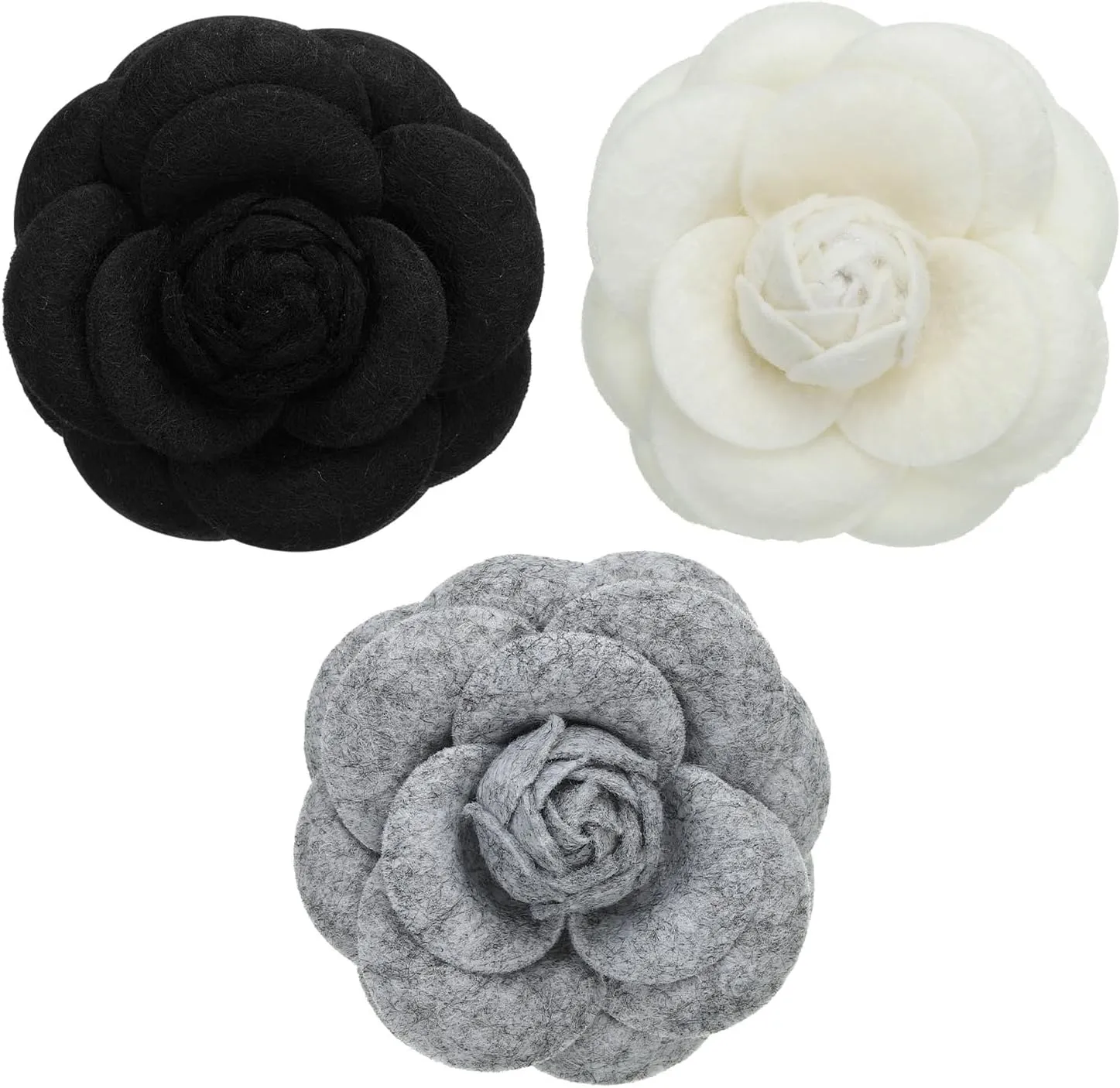 PATIKIL Camellia Fabric Pin, Flower Brooch Artificial Flowers Brooches for Women Girls Cloth Wedding Party Decor Accessories Jewelry Gift