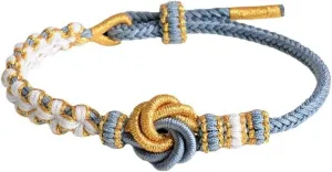 Peach Blossom Knot Bracelet Handmade Woven Tibetan Buddhist Braided Bracelets Adjustable Inspirational Strand Bracelet for Women Men