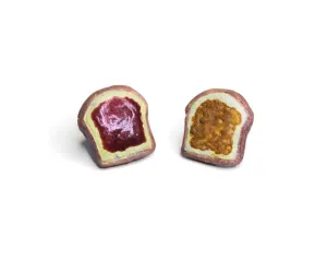 Peanut Butter and Jelly Earrings | Sandwich Stud Earrings, Food Earrings, Gift for Women and Girls