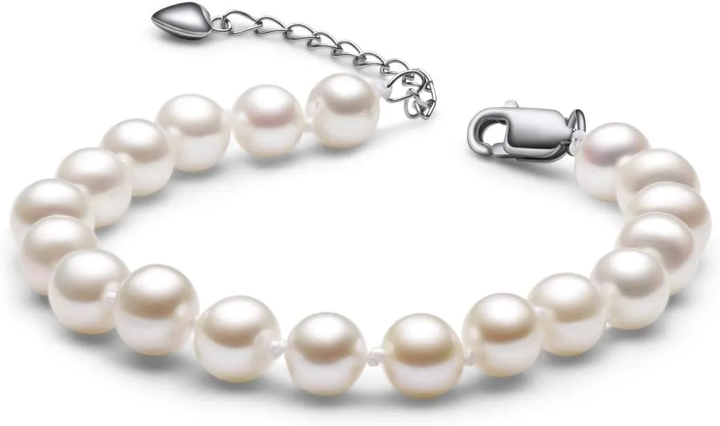 Pearl Bracelets for Women 925 Sterling Silver 6-7mm 7-8mm 8-9mm Round White Freshwater Cultured Pearls Bracelet Gifts for Her