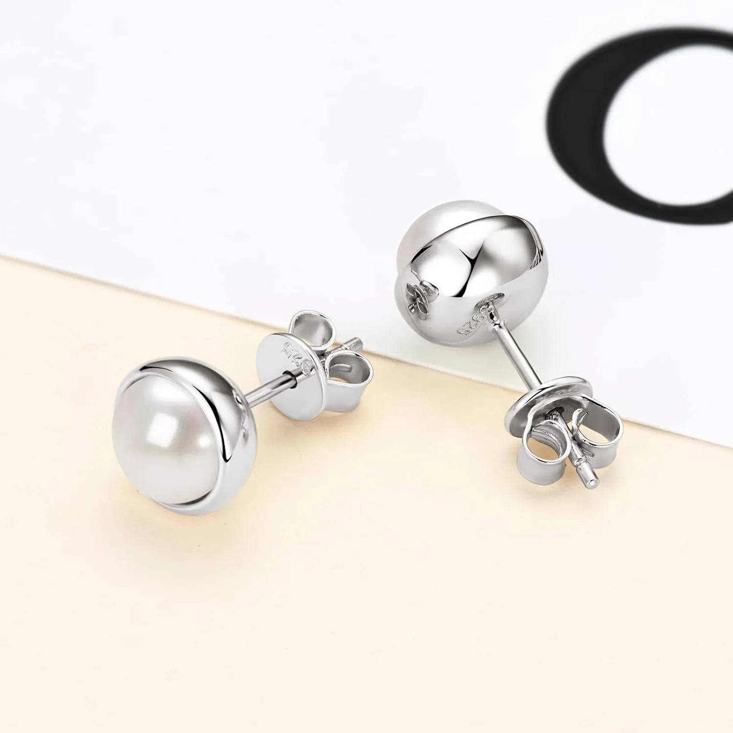 Pearl Earrings for Women 18K Gold Plated Handpicked AAAA Freshwater Cultured Pearls Stud Hypoallergenic Wedding Earrings Jewelry Gift for Her