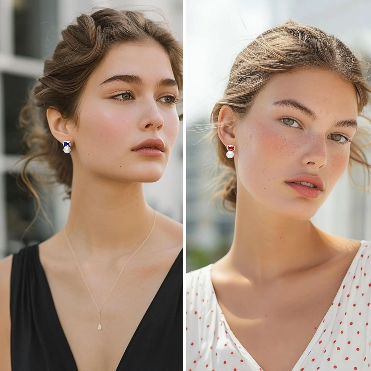 Pearl Earrings for Women, 5A Freshwater Cultured Pearls 9.5-10MM, 925 Sterling Silver Stud Earrings, Statement Formal or Casual, Anniversary Christmas Mother's Day Jewelry Gifts