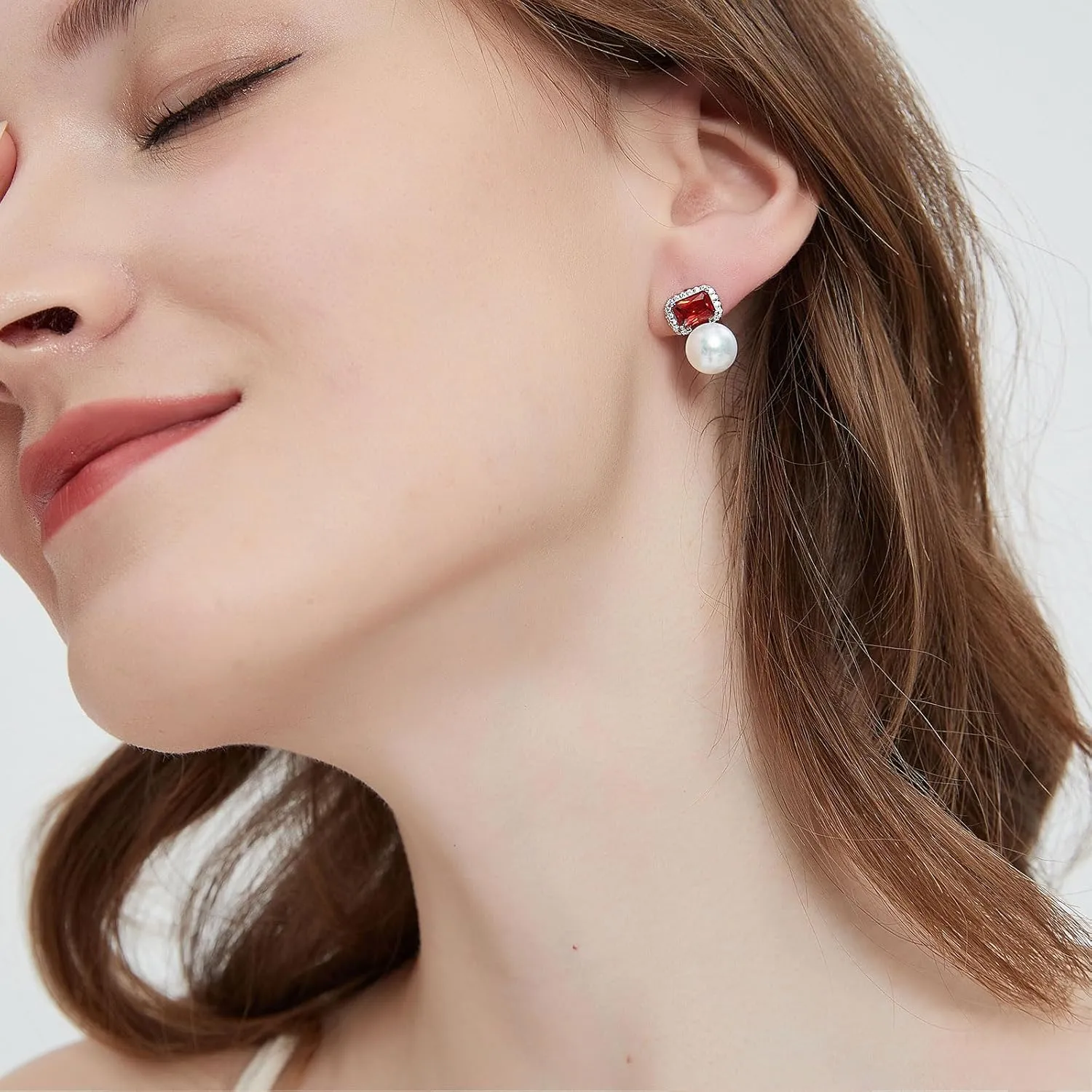 Pearl Earrings for Women, 5A Freshwater Cultured Pearls 9.5-10MM, 925 Sterling Silver Stud Earrings, Statement Formal or Casual, Anniversary Christmas Mother's Day Jewelry Gifts