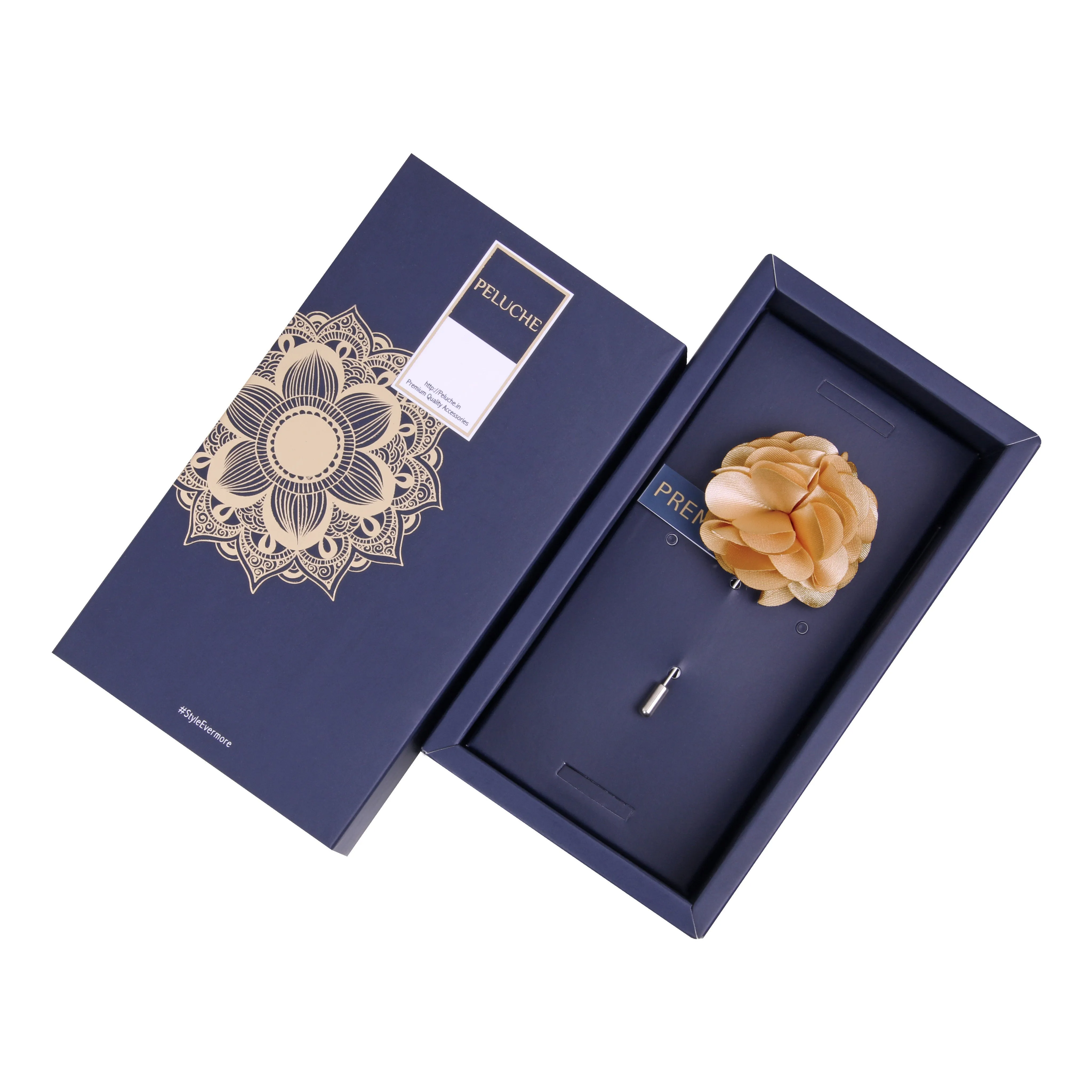Peluche Ornamental Treat Floral Brooch/Lapel Pin for Men (Brown)
