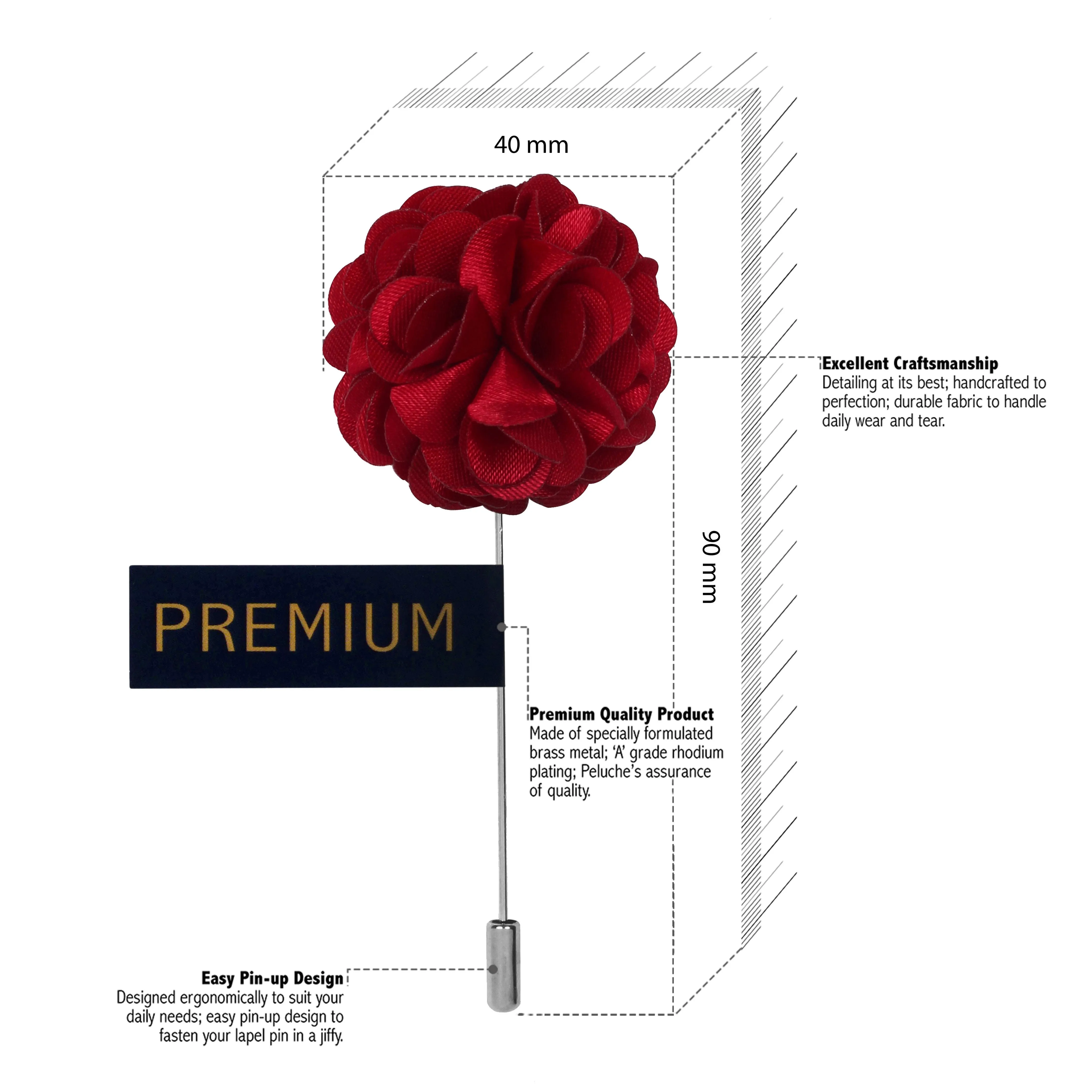 Peluche Petals Maroon Brooch Lapel Pin