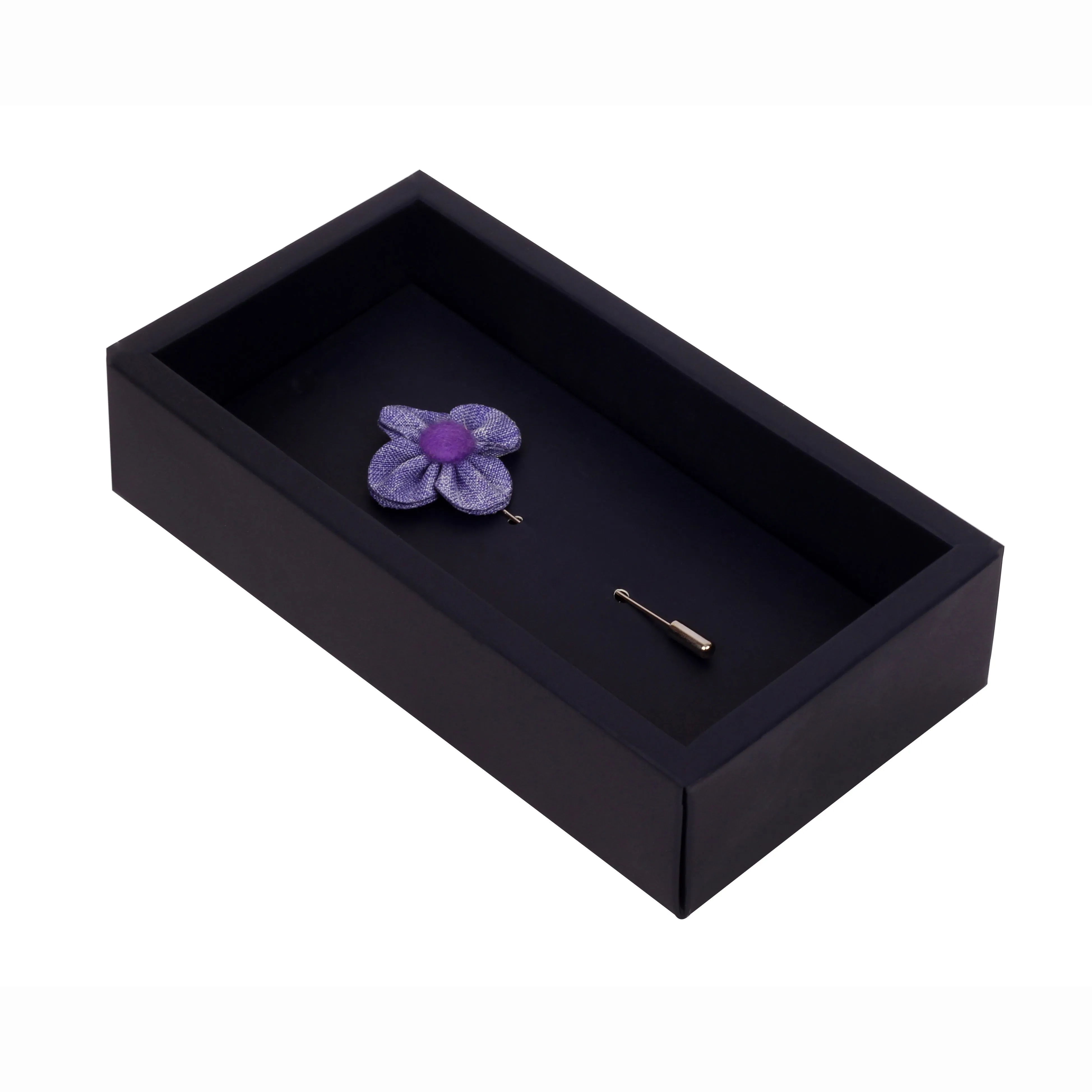 Peluche The Four Petal Checkerd Flower Lavander Brooch Lapel Pin