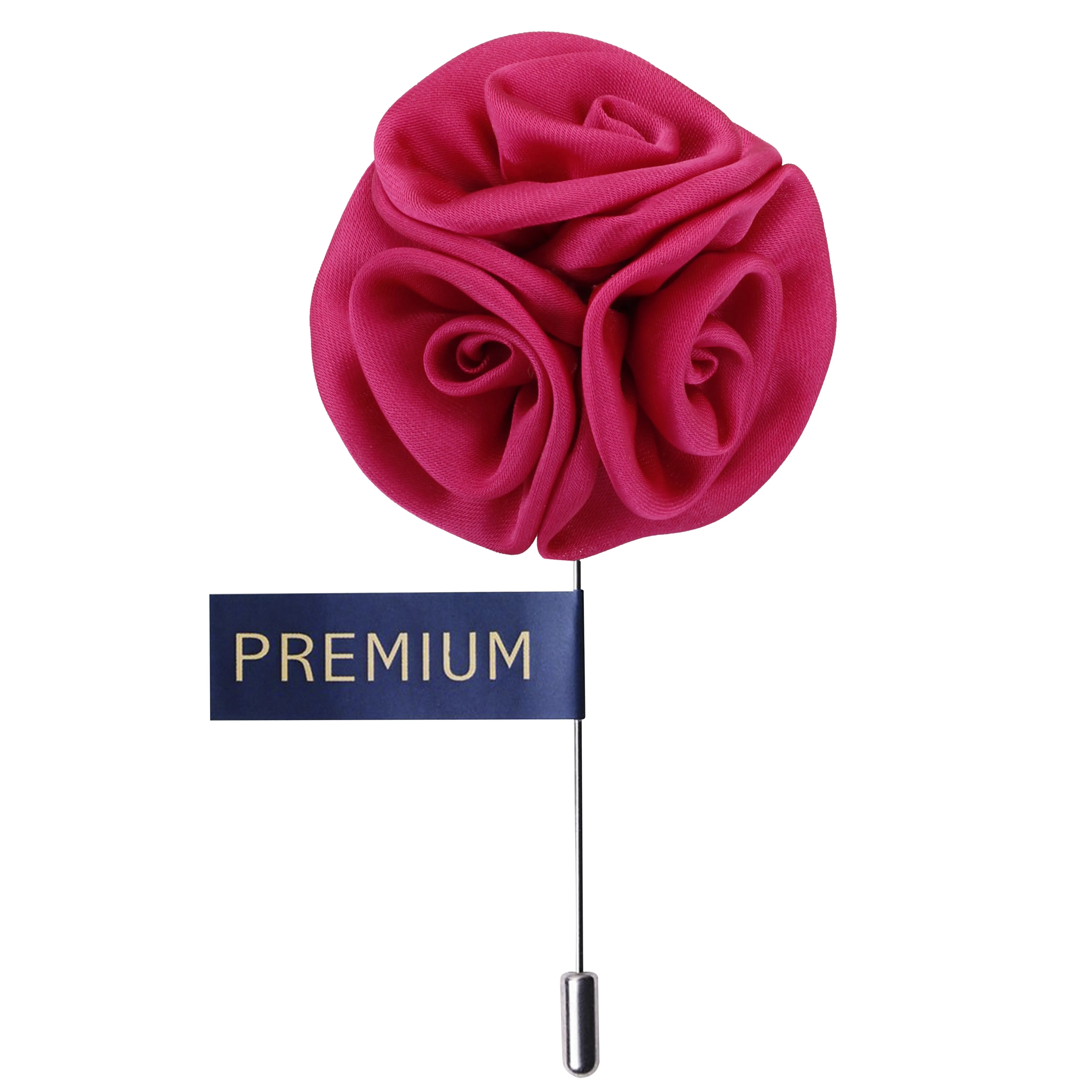 Peluche Tri Flower Magenta Colored Brooch / Lapel Pin for Men