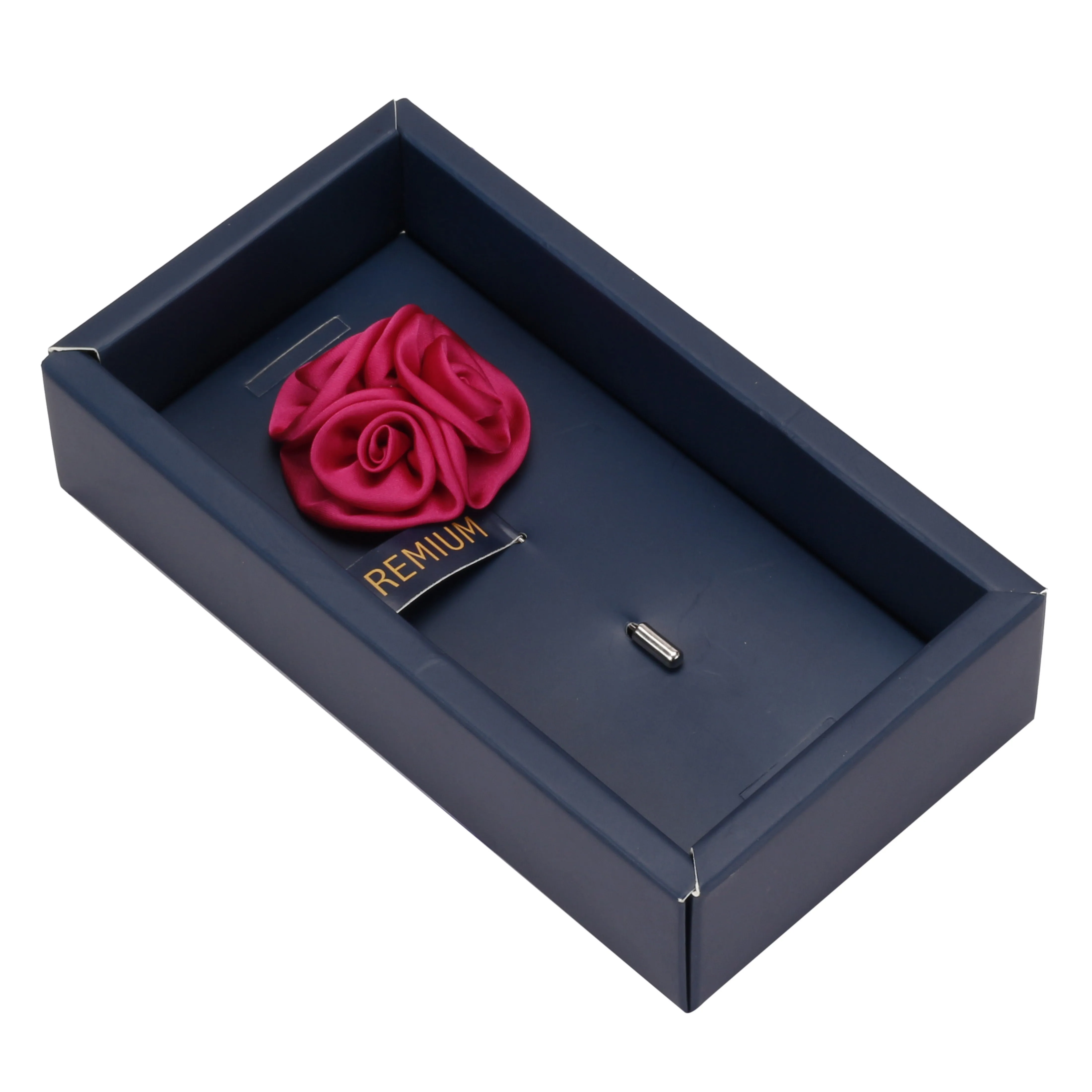 Peluche Tri Flower Magenta Colored Brooch / Lapel Pin for Men