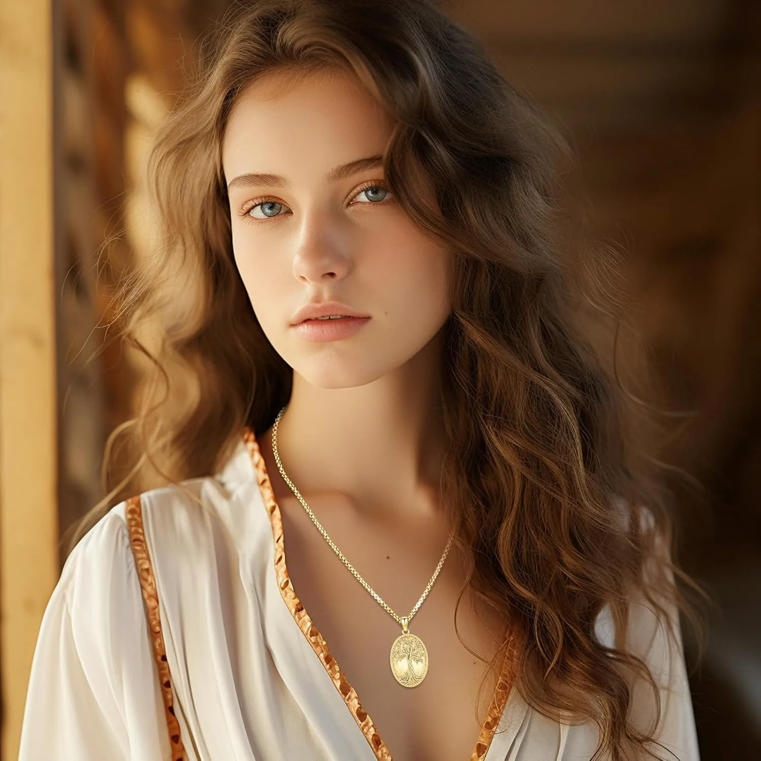 Picture Locket Necklace for Women Men Rose 14K Real Gold 925 Sterling Silver Jewelry Heart Locket Necklace that Holds Pictures Tree of Life Viking Wolf Celtic Knot St Christopher St Michael Pendant