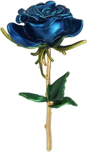 Pin Brooch Lady Enamel Rose Flower Brooches for Women Ginkgo Leaf Brooch Pin Imitation Pearl Brooches Dress Jewelry Accessorise Women Brooch (Metal Color : Blue2)