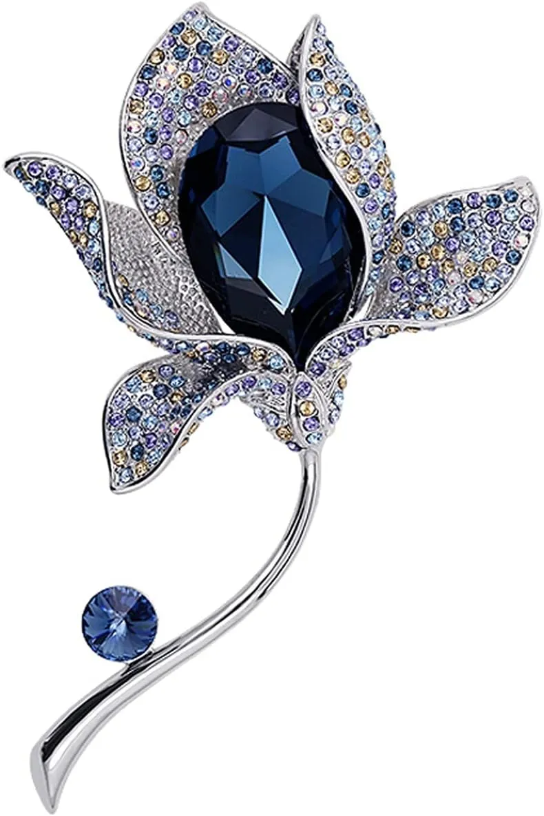 Pin Jewelry Gifts for Women Fashion Lapel Pin Lily Brooch Pins Fancy Imitation Crystal Women Brooch - Breastpin for Wedding/Banquet/Bouquet Brooches & Pins