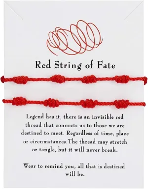 Pingyongchang Red String Bracelet - 7 Knots Kabbalah Protection Good Luck Cord Strand Bracelets for Women & Men