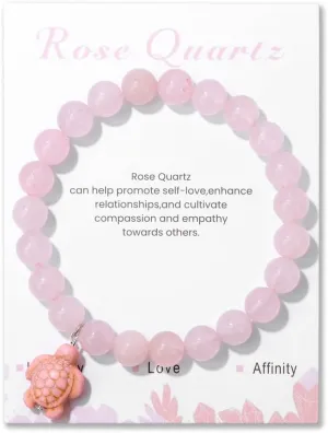 Pingyongchang Sea Turtles Stress Relief Anxiety Yoga Bracelet,Healing Crystal Stone Mantra Bracelets for Women Inspirational Bohemian Natural Beaded Birthday Holiday Beach Gifts