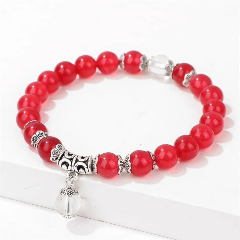 Pingyongchang Stress Relief Anxiety Yoga Bracelets for Women Men,Healing Crystal Natural Stone Mantra Stretch Bracelet Birthday Gifts for Teen Girls Her Daughter Girlfriend Wife Mom