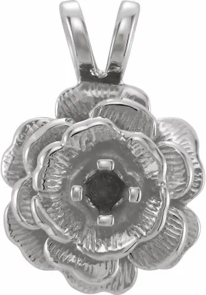 Platinum Round Shape Floral-Inspired Pendant Fine Jewelry for Women Gifts for Her (Mounting Only, Not All Stones Included)