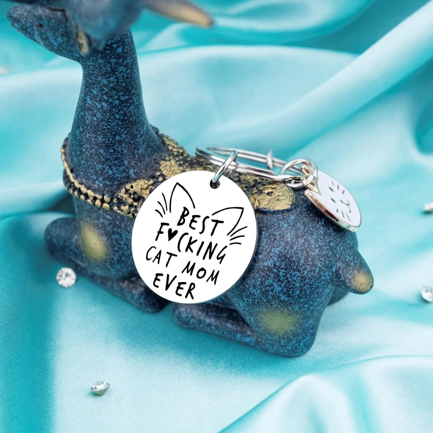 PLwelth Dog Mom Keychain Cat Mom Keychain Funny Mum Gift Keyring for Women Birthday Mothers Day Valentine's Day Gifts