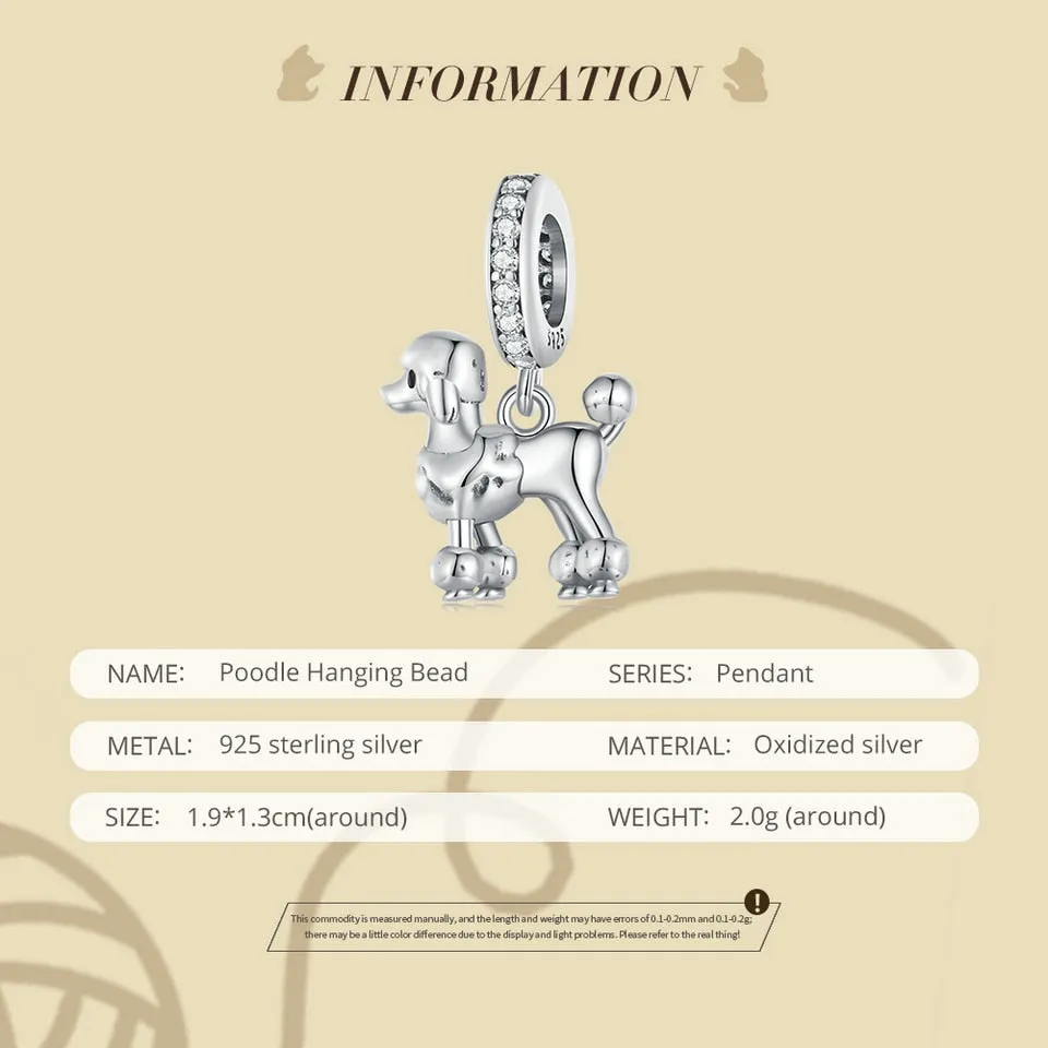 Poodle Hanging Bead Pet Dog Charm