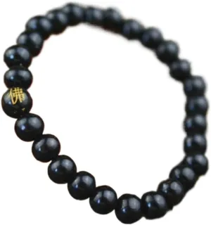 prayer beads buddhist prayer beads mala beads 1 Pc Prayer Wood Bead Buddha Bracelet Adjustable Rosary Bracelets Men Women Yoga Jewelry-red (Color : Black Buddha)