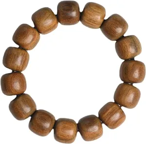 Prayer Beads,Beads Necklace,Bracelet, Buddhist Bracelet Wood for Men,Mala Prayer Tibetan Link Cuff,Chinese Style Sandalwood Handmade Unisex Jewelry,Gifts(Color:Wooden)