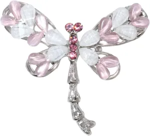 Pretty Animal Brooches Rose Gold and Platinum Plated Full Shining Crystal Brooch Pink Cat's Eye Brooch Pins