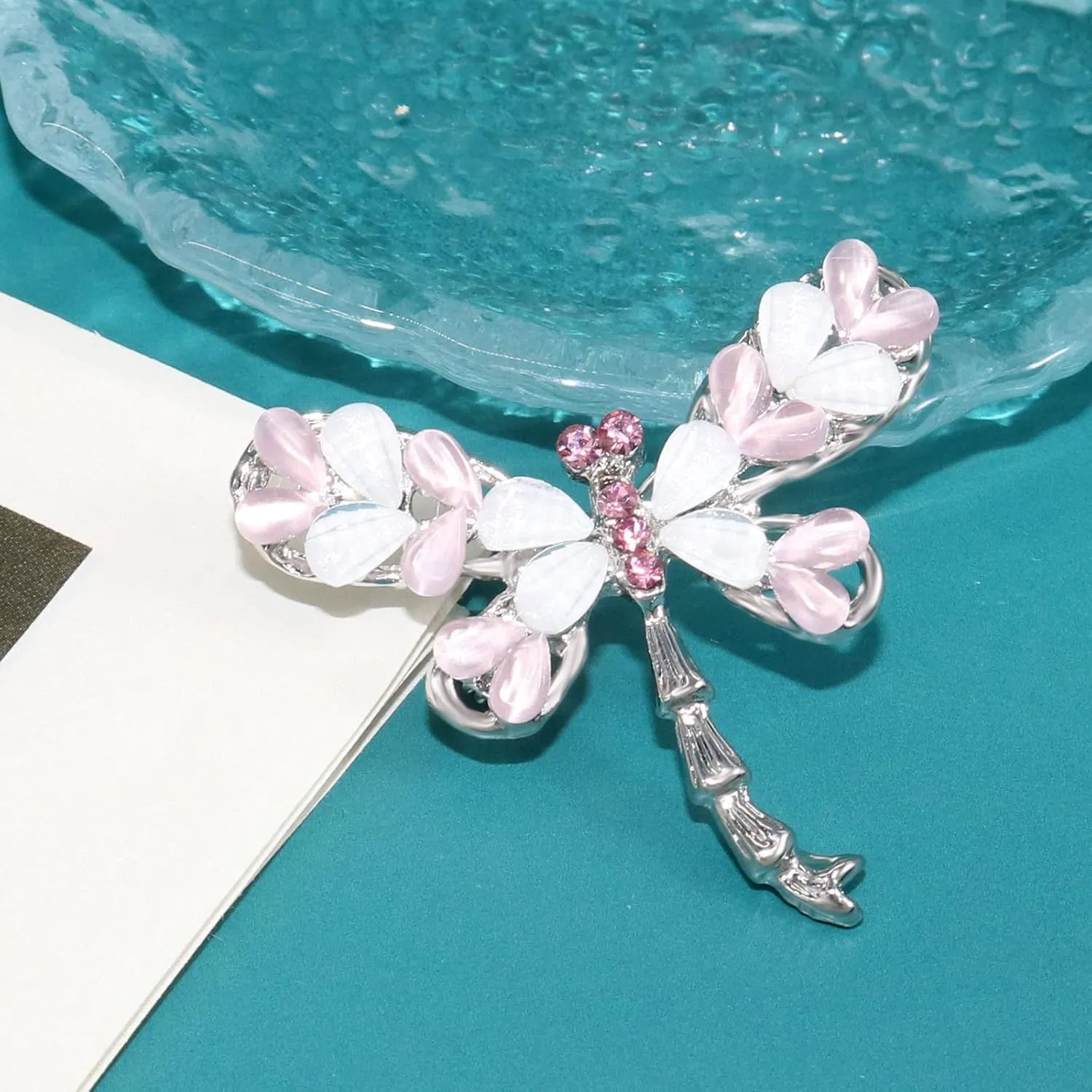 Pretty Animal Brooches Rose Gold and Platinum Plated Full Shining Crystal Brooch Pink Cat's Eye Brooch Pins
