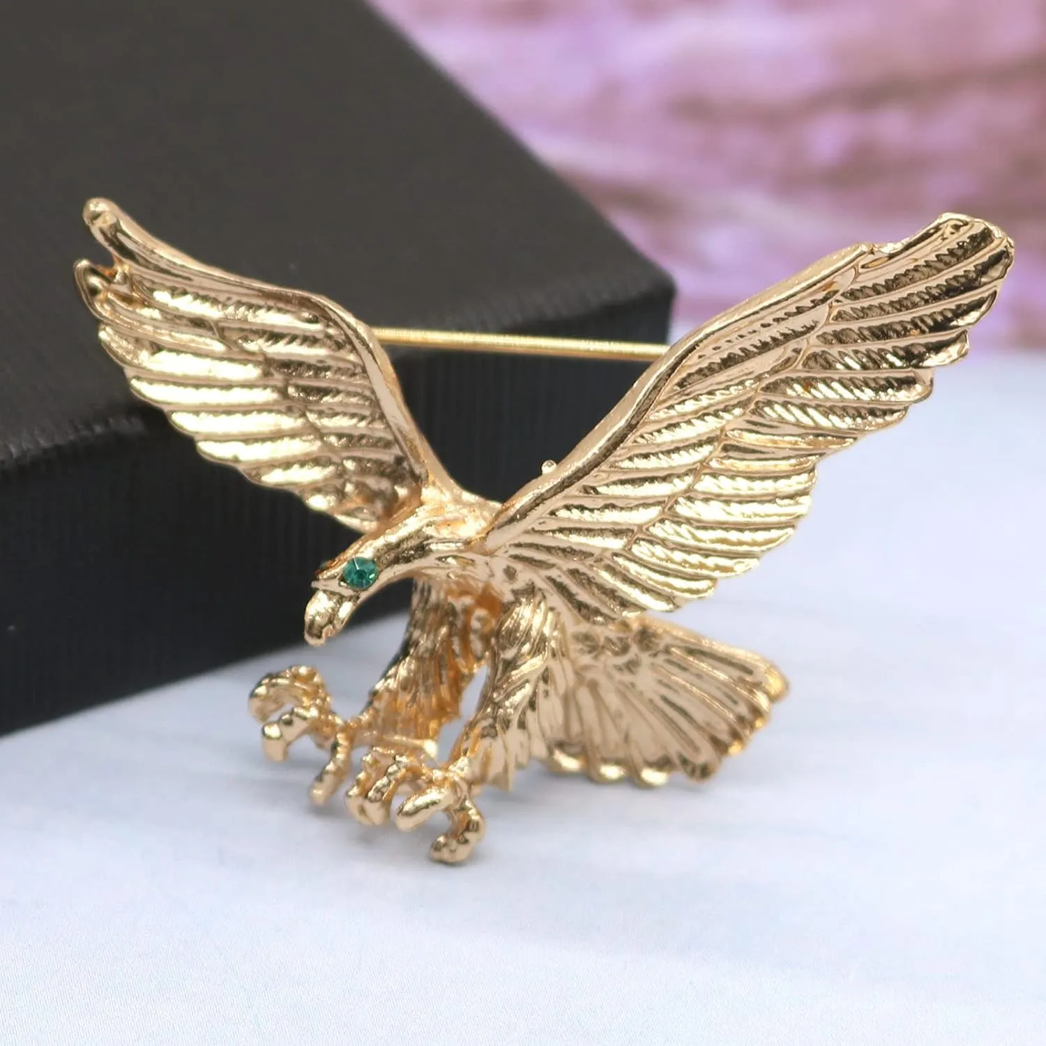 Pretty Animal Brooches Rose Gold and Platinum Plated Full Shining Crystal Brooch Pink Cat's Eye Brooch Pins