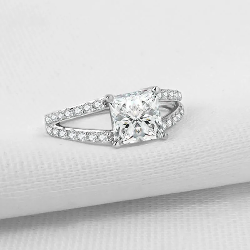 Princess Cut Split Ring