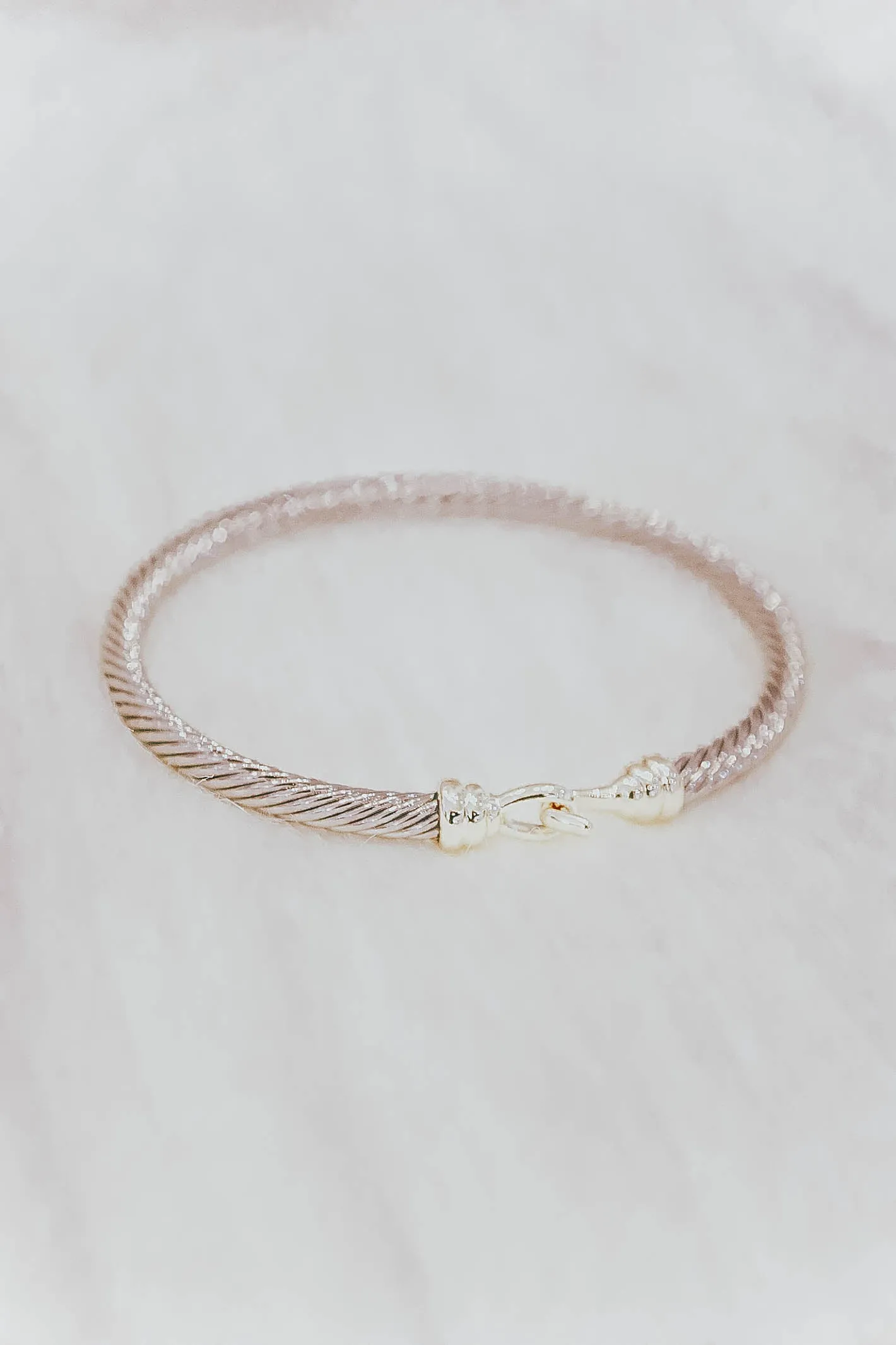 Pure and Simple Latch Closure Silver Bracelet