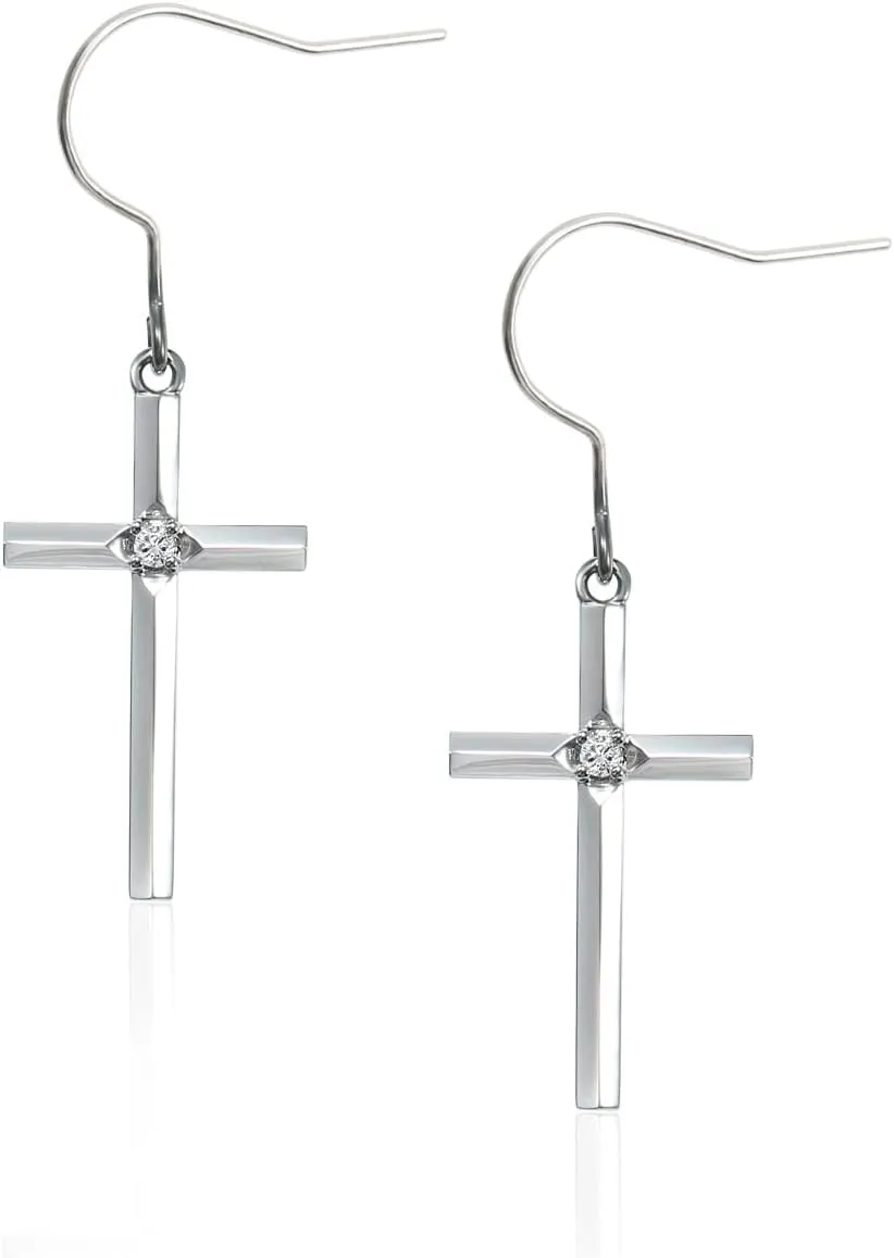 Pure Titanium Earring Hook For Sensitive Ear Fashion Jewelry Copper Celtic Good Luck Knot/CZ Cross/Heart Birthstone Crystal Drop Earrings For Women