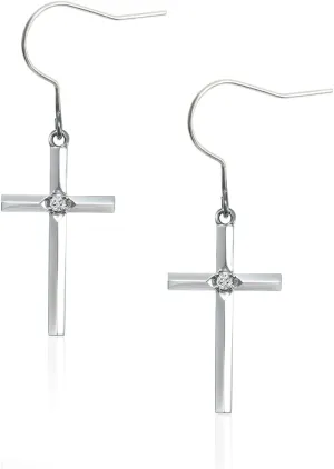 Pure Titanium Earring Hook For Sensitive Ear Fashion Jewelry Copper Celtic Good Luck Knot/CZ Cross/Heart Birthstone Crystal Drop Earrings For Women