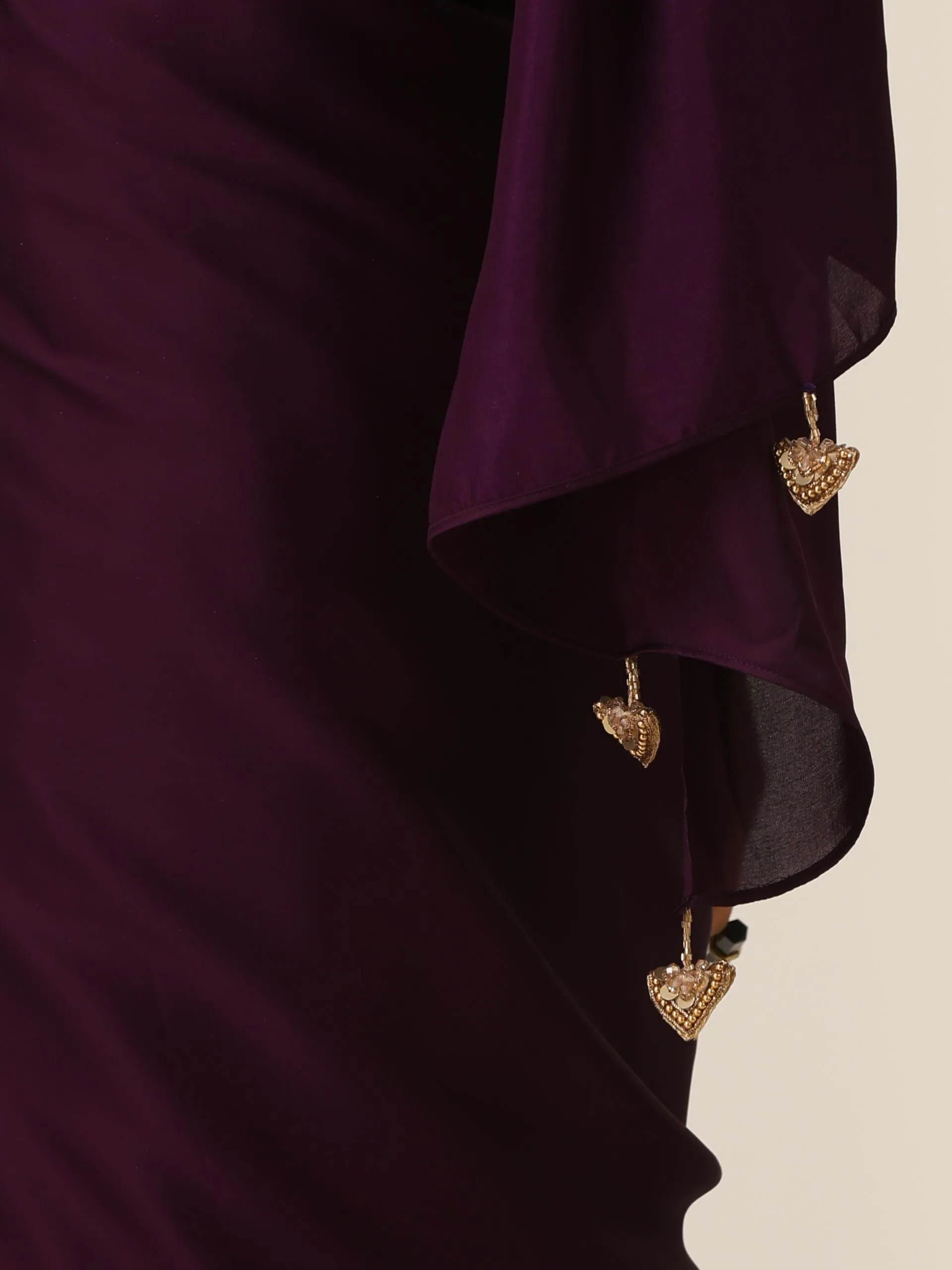 Purple Rain Satin Saree with Blouse Fabric