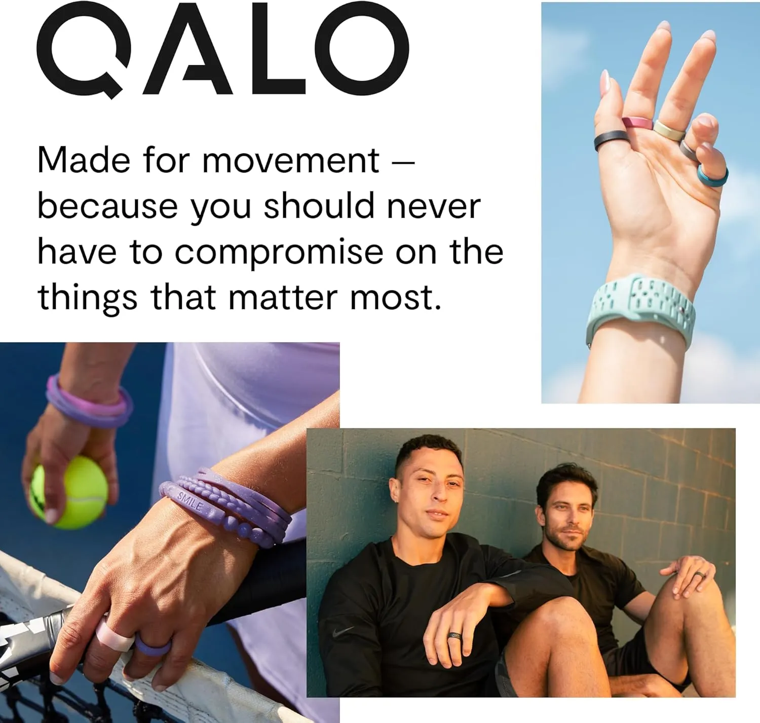 QALO Silicone Strata Ring for Men, NASCAR - Mens Race Day Bands - Premium Fashion Jewelry is Durable & Breathable Silicone Rings for Him