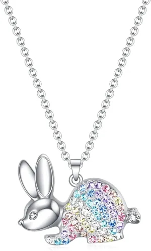 Rainbow Animal Necklace Gifts for Girls,Mermaid Unicorn Dinosaur Cat Horse Elephant Pendant Jewelry for Women