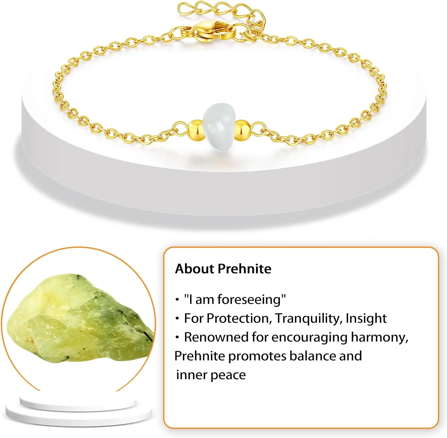 Raw Stone Healing Bracelet for Meditation,Cleansing and Relaxing Purpose- Women's Crystal Jewelry for Clarity & Tranquility