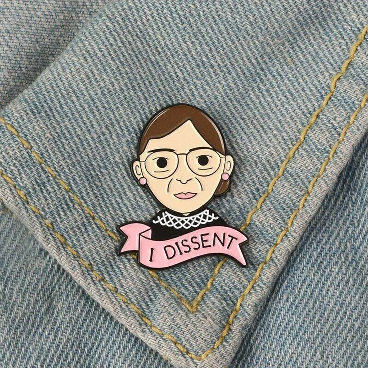 RBG Pins Ruth Bader Ginsburg Pins I Dissent Pins RBG Dissent Collar Feminism Pins Women'S Rights Judge Badge Pins 4 pcs