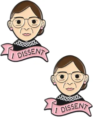 RBG Pins Ruth Bader Ginsburg Pins I Dissent Pins RBG Dissent Collar Feminism Pins Women'S Rights Judge Badge Pins 4 pcs
