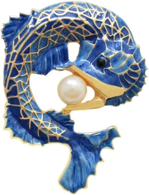 Red Koi Fish Carp Crystal Brooches Cute Enamel Rhinestone Ocean Animal Lapel Brooch Pins Fashion Jewelry for Womens Girls Gift