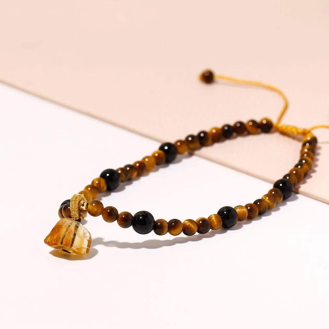 Reiki Black Obsidian Beaded Anklet Protection Irregular Citrine Charms Ankle Bracelets for Women Energy Beach Foot Jewelry Gifts