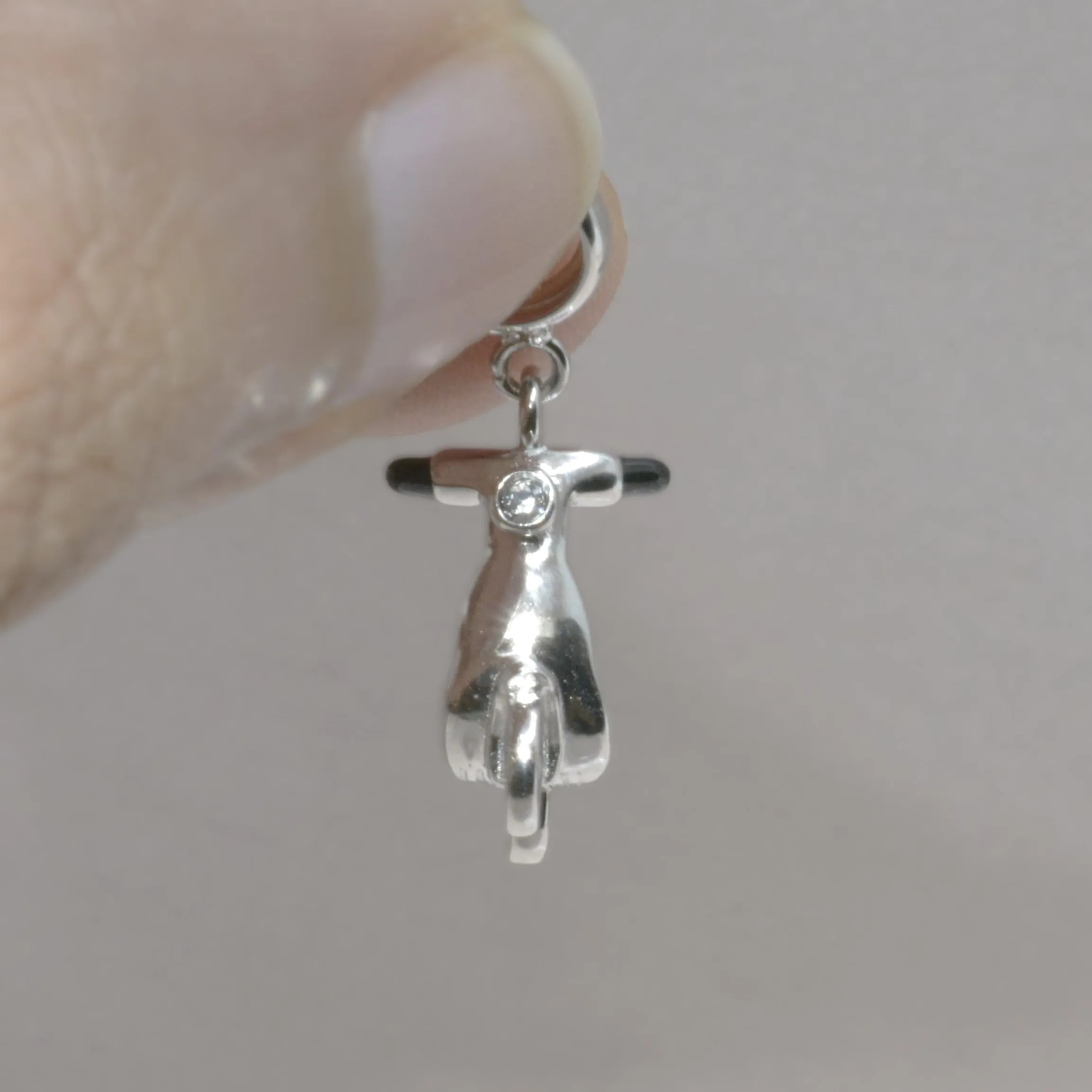 Retro Scooter Charm Pendant - 925 Silver Jewelry