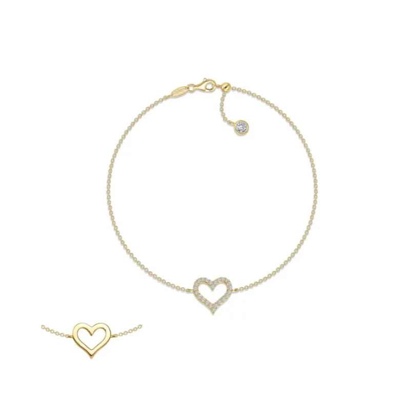 Reversible Cut-out Heart Bracelet