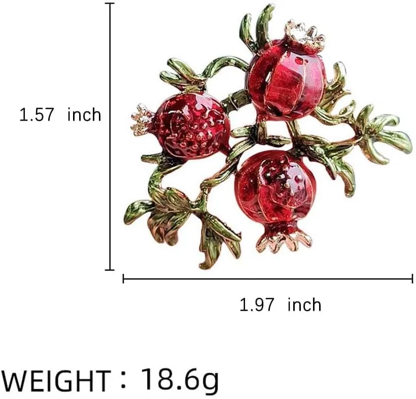 Rhinestone Fruit Brooch Pin for Women Girls,Lemon/Pomegranate/Watermelon/Banana/Strawberry/Pineapple Fruit Brooch Cute Fruit Lapel Pin Jewelry Gift for Women