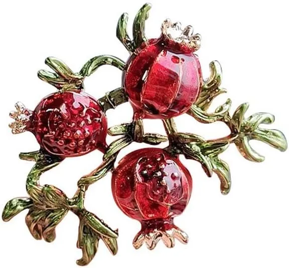 Rhinestone Fruit Brooch Pin for Women Girls,Lemon/Pomegranate/Watermelon/Banana/Strawberry/Pineapple Fruit Brooch Cute Fruit Lapel Pin Jewelry Gift for Women