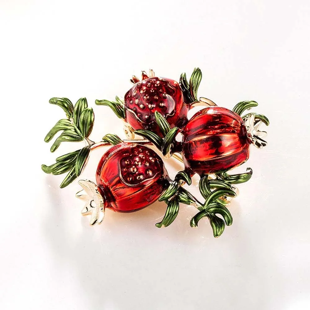 Rhinestone Fruit Brooch Pin for Women Girls,Lemon/Pomegranate/Watermelon/Banana/Strawberry/Pineapple Fruit Brooch Cute Fruit Lapel Pin Jewelry Gift for Women