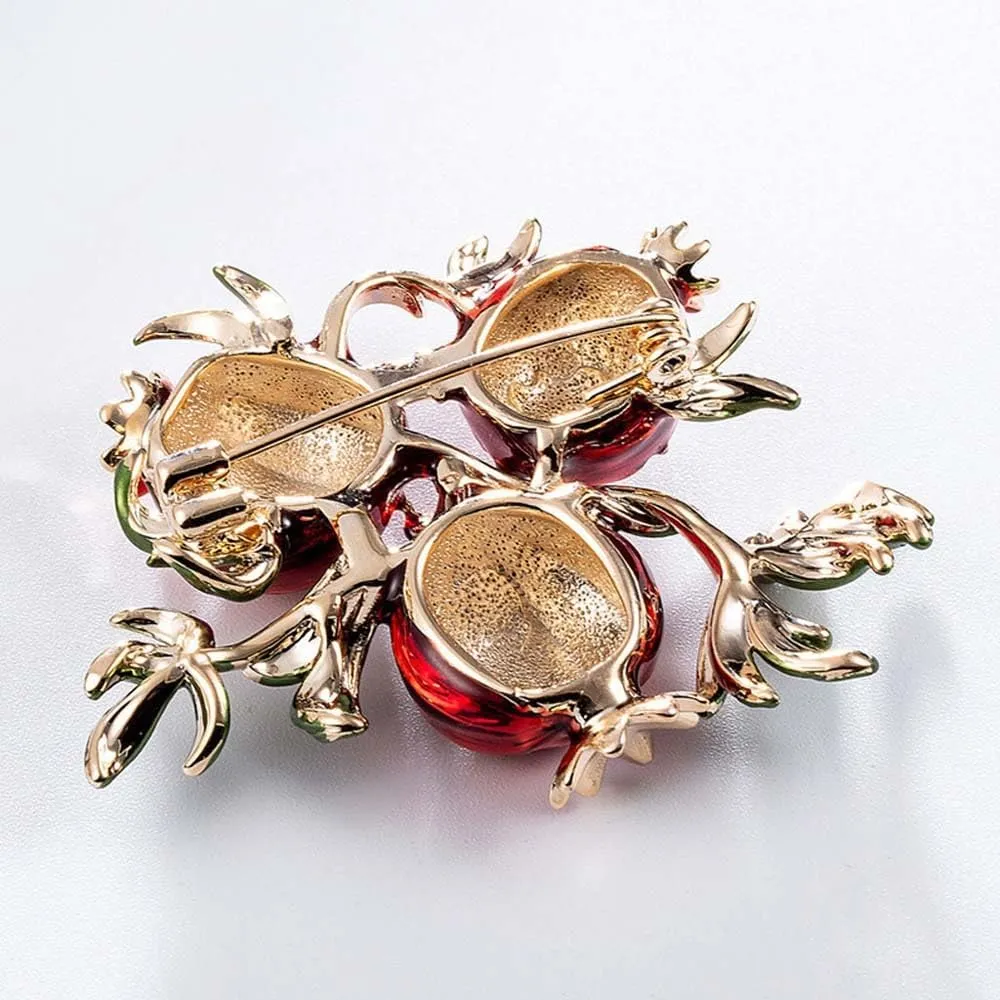 Rhinestone Fruit Brooch Pin for Women Girls,Lemon/Pomegranate/Watermelon/Banana/Strawberry/Pineapple Fruit Brooch Cute Fruit Lapel Pin Jewelry Gift for Women