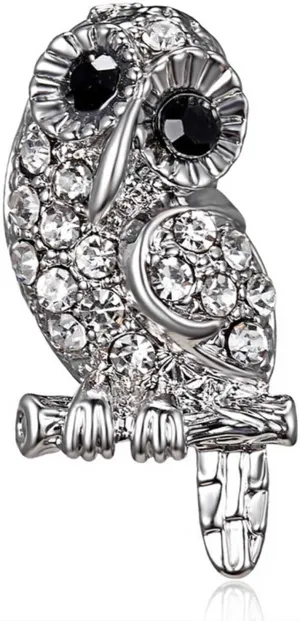 Rhinestone Owl Pin Vintage Crystal Lapel Pin Cute Animal Brooch Bouquet Decoration Statement Enamel Brooch Pin Costume Jewelry for Women Girls