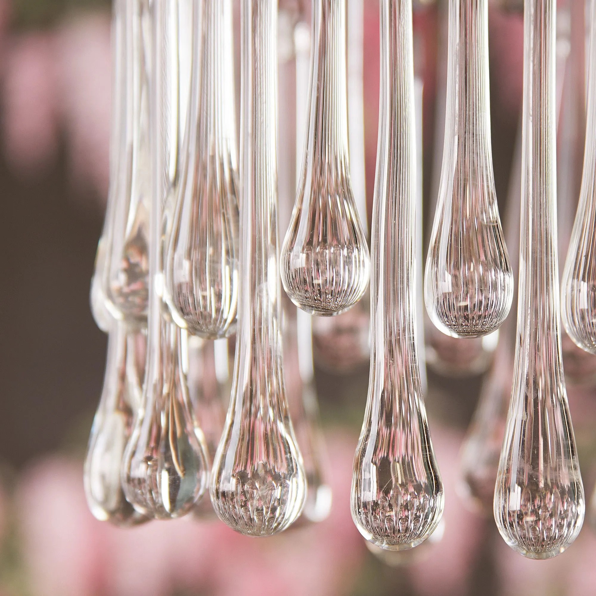 Rita chandelier with clear blown glass droplets