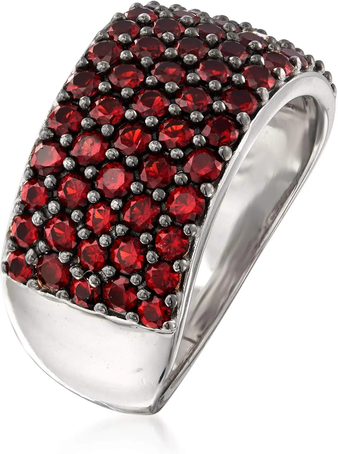 Ross-Simons 2.26 ct. t.w. Garnet Multi-Row Ring in Sterling Silver