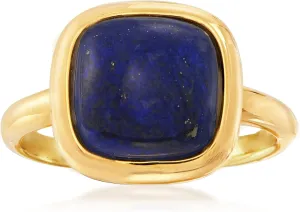 Ross-Simons Square Lapis Ring in 18kt Gold Over Sterling